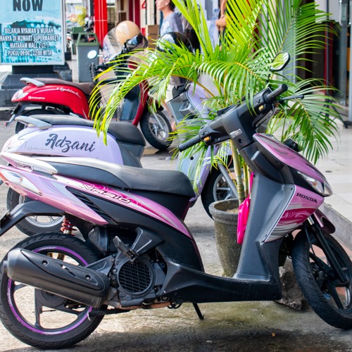 rented bike in bali