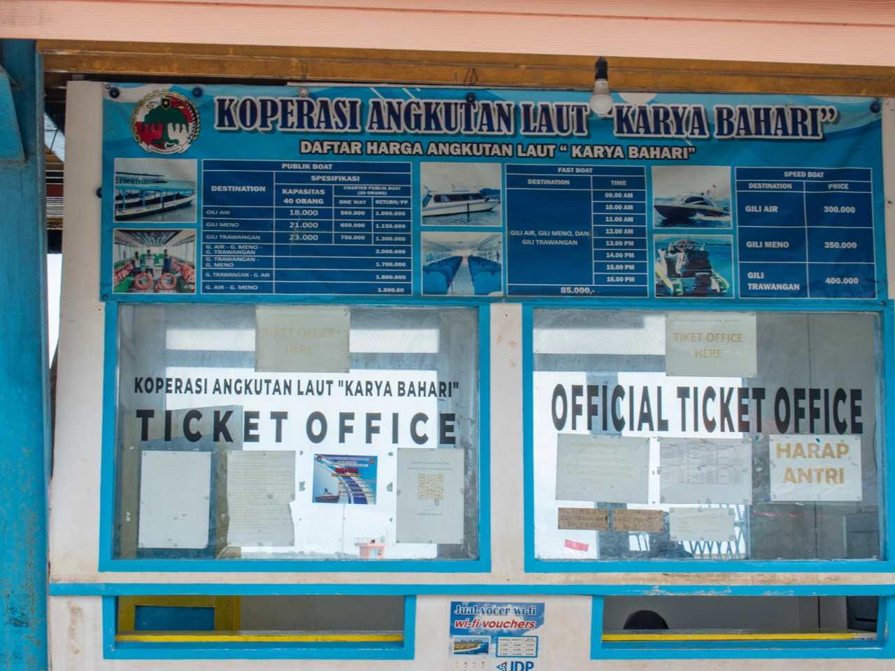 ticket office at bangsal harbor