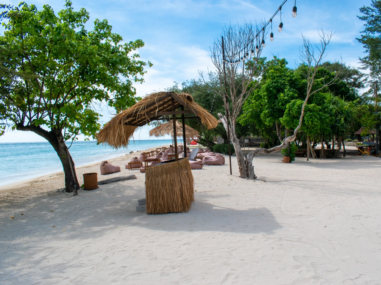 gili trawangan west beach 2 seating area
